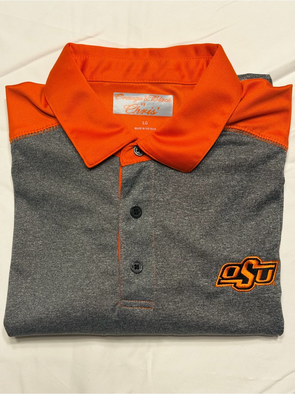 Orange & Gray OSU Polo Shirt - Men's Large 1081